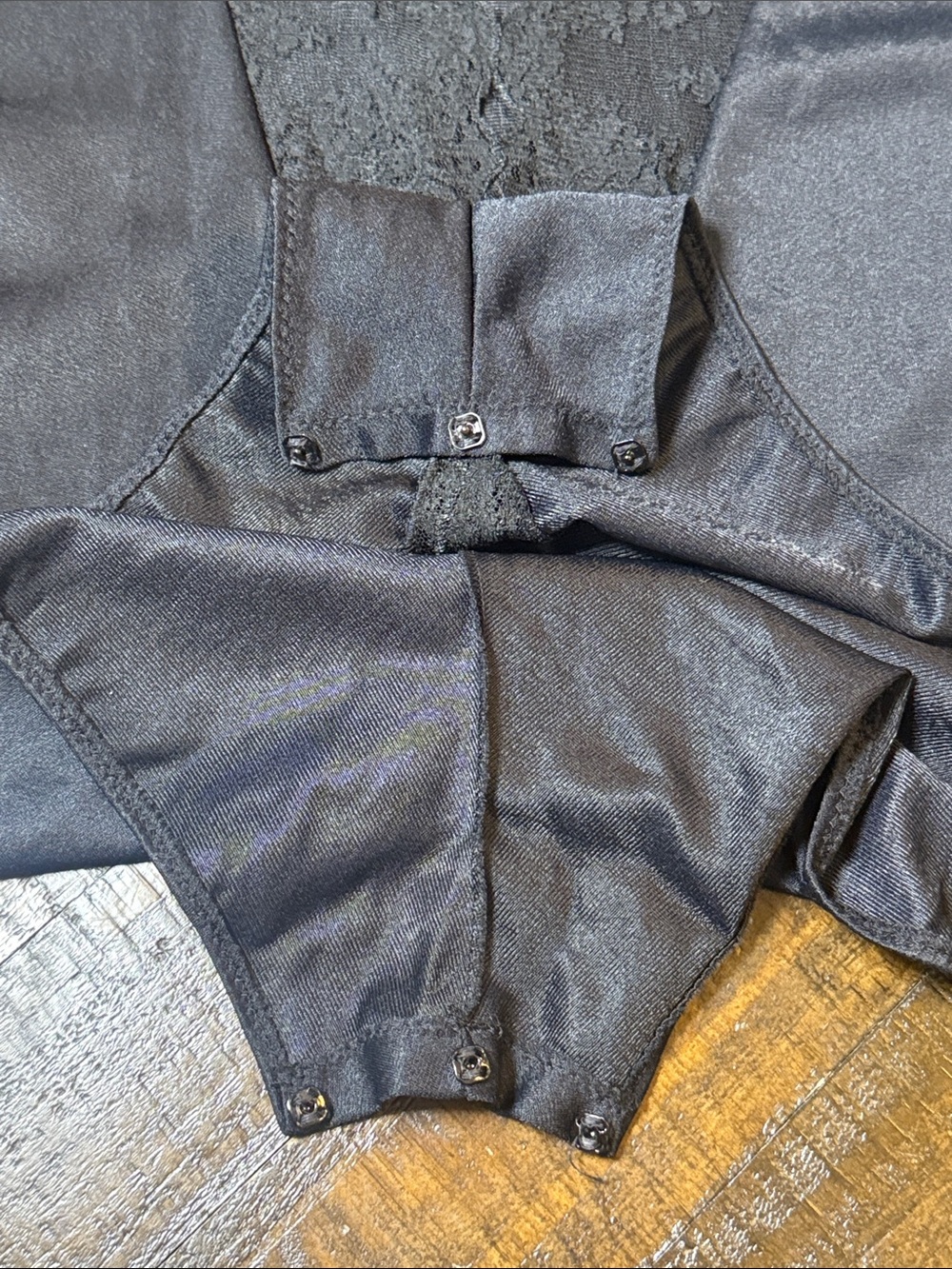 Vintage Evelyn Rainbird Formfit Rogers Black Lace Teddy Bodysuit 38 M - Picture 6 of 6